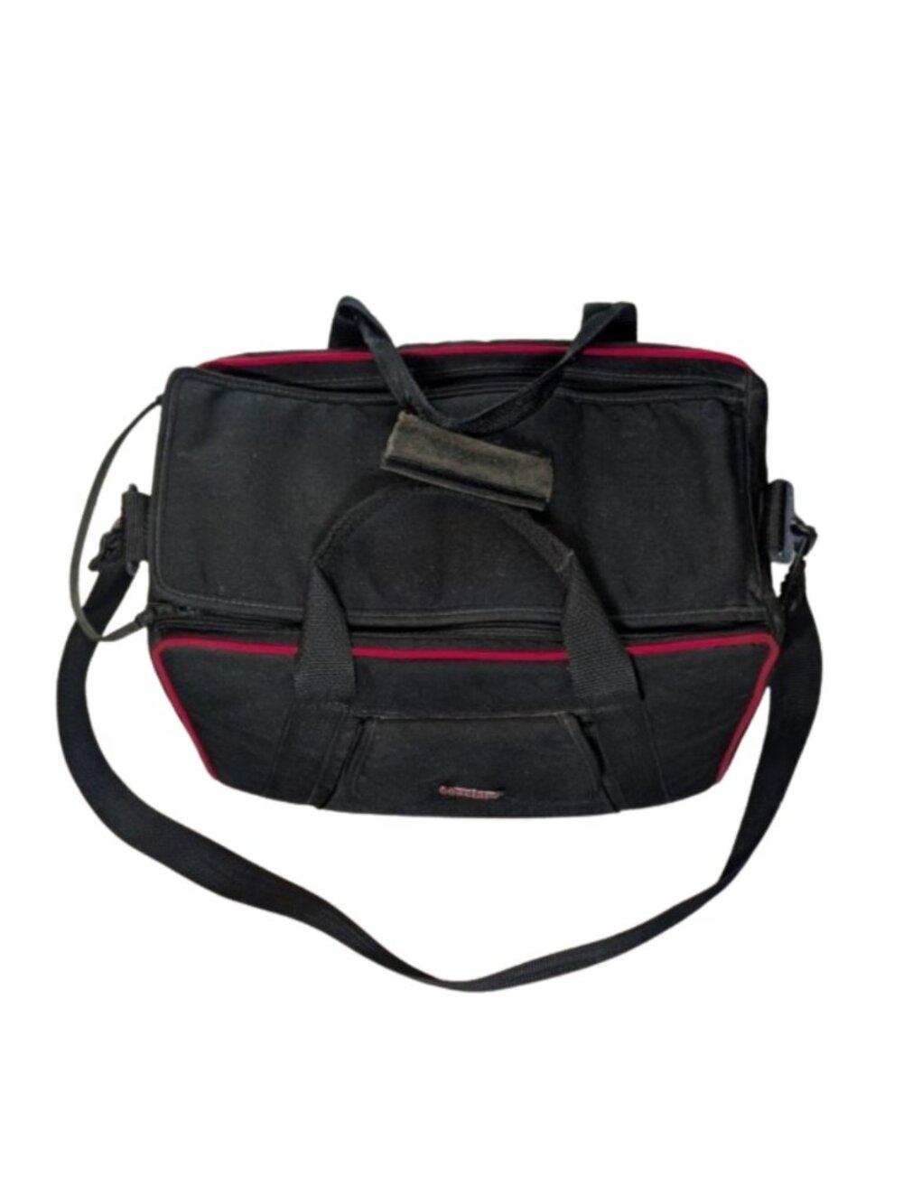 Coastar Vintage Padded Media Video Camera Gear Bag Black Red 16"x12"x10"